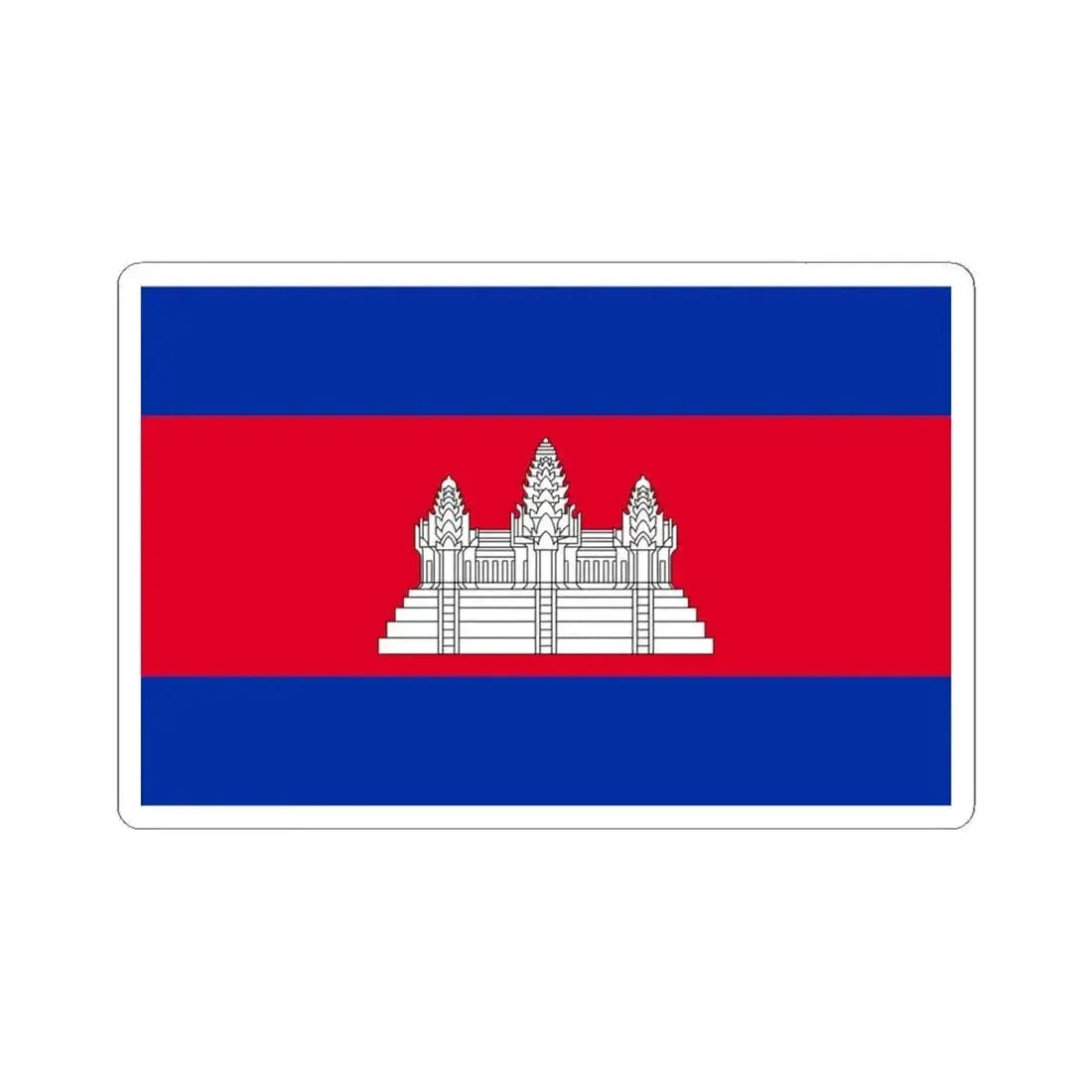 Flag of Cambodia (Cambodia) STICKER Vinyl Kiss-Cut Decal 4 Inch White - The Sticker Space