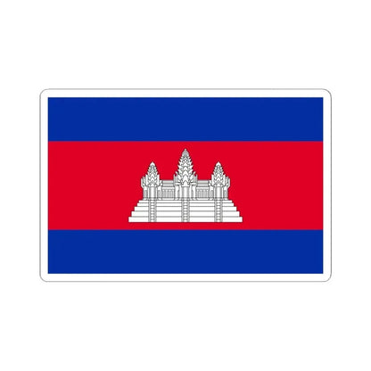Flag of Cambodia (Cambodia) STICKER Vinyl Kiss-Cut Decal 4 Inch White - The Sticker Space