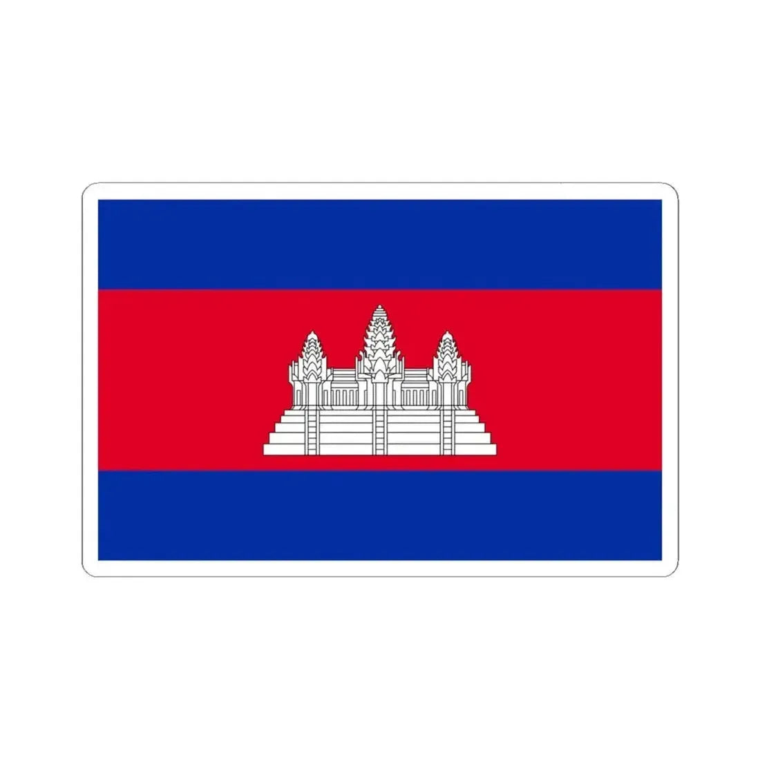 Flag of Cambodia (Cambodia) STICKER Vinyl Kiss-Cut Decal 6 Inch White - The Sticker Space