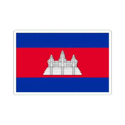 Flag of Cambodia (Cambodia) STICKER Vinyl Kiss-Cut Decal 6 Inch White - The Sticker Space