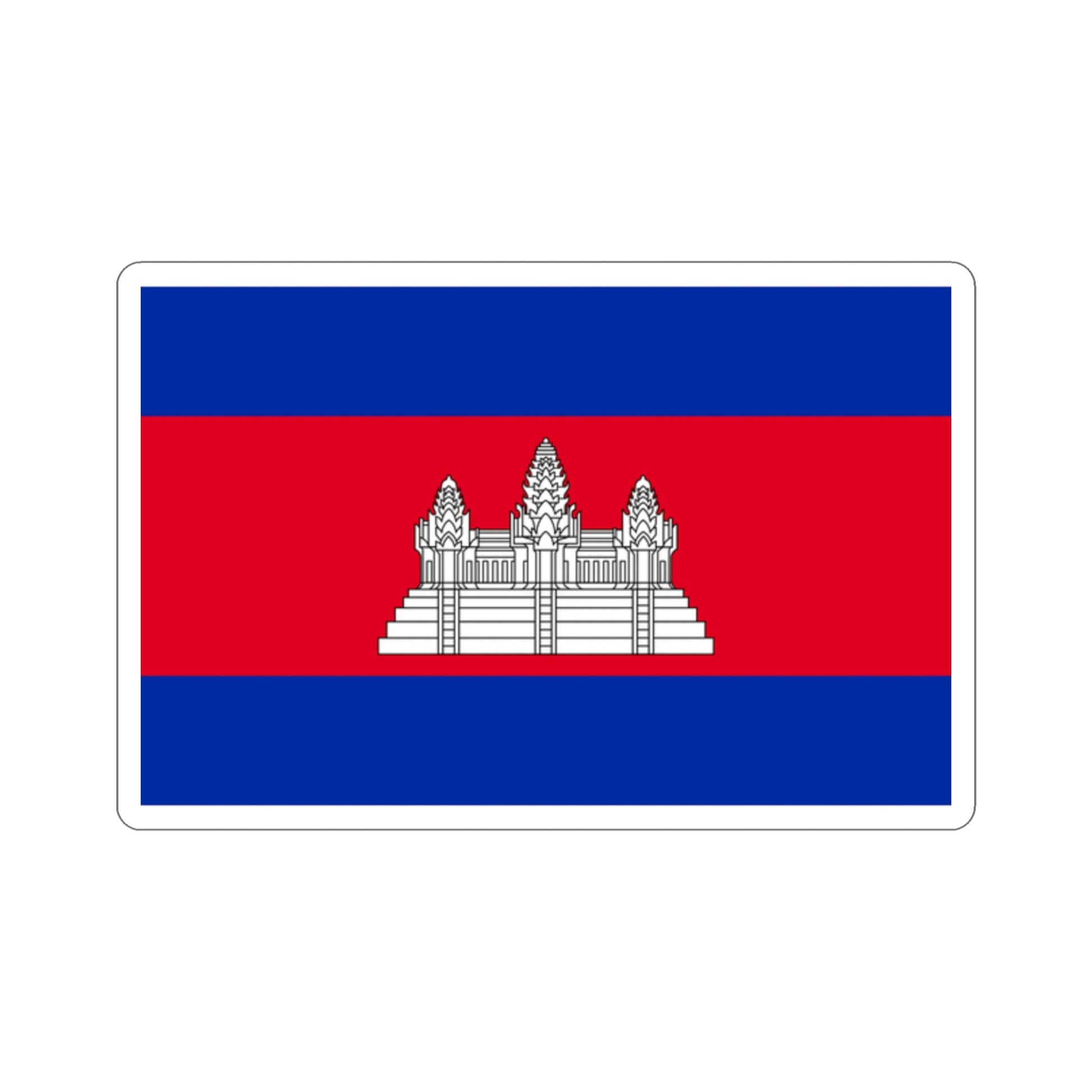 Flag of Cambodia STICKER Vinyl Die-Cut Decal-2 Inch-The Sticker Space