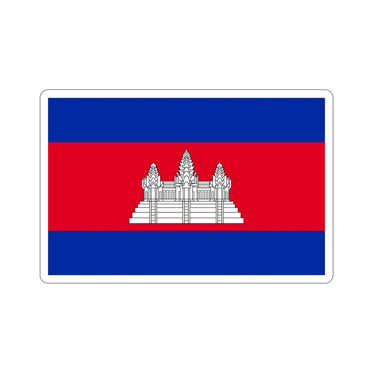 Flag of Cambodia STICKER Vinyl Die-Cut Decal-6 Inch-The Sticker Space