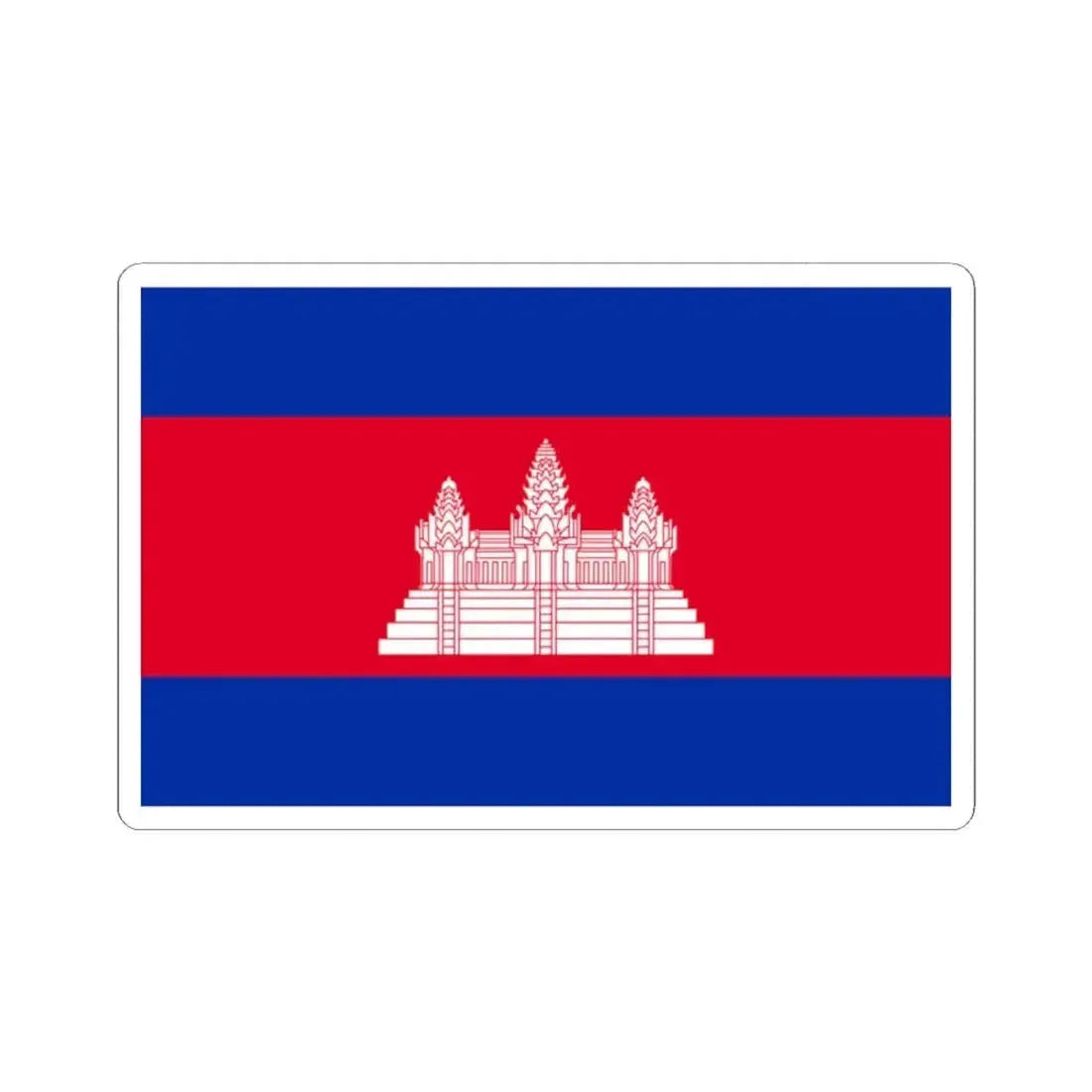 Flag of Cambodia type 2 (Cambodia) STICKER Vinyl Kiss-Cut Decal 2 Inch White - The Sticker Space