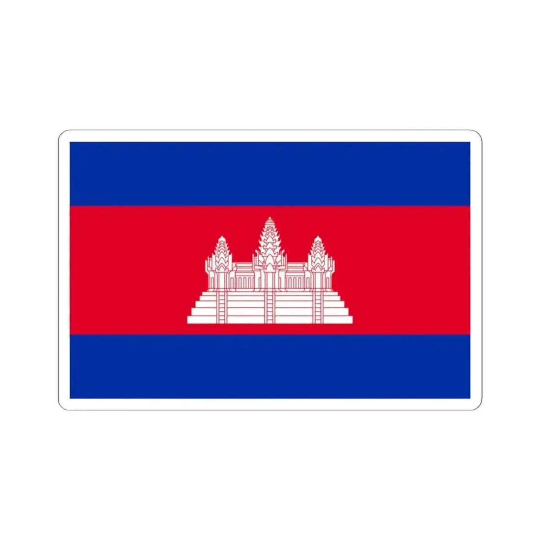 Flag of Cambodia type 2 (Cambodia) STICKER Vinyl Kiss-Cut Decal 3 Inch White - The Sticker Space