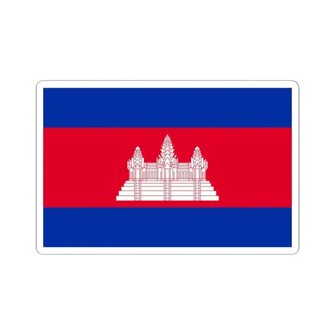 Flag of Cambodia type 2 (Cambodia) STICKER Vinyl Kiss-Cut Decal 4 Inch White - The Sticker Space
