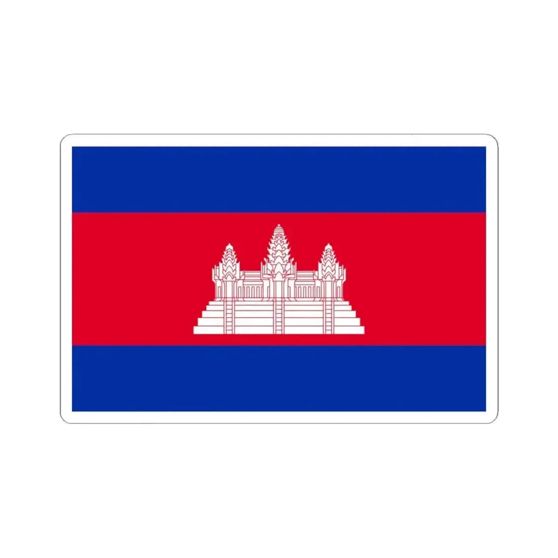 Flag of Cambodia type 2 (Cambodia) STICKER Vinyl Kiss-Cut Decal 6 Inch White - The Sticker Space