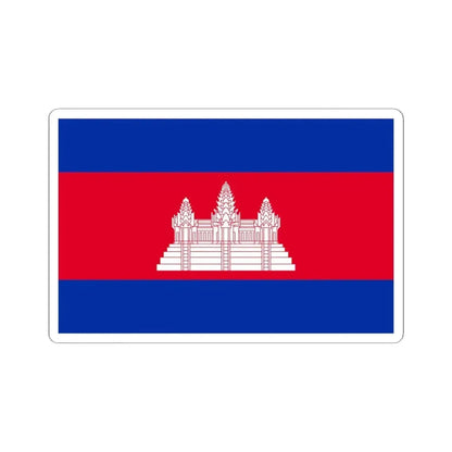 Flag of Cambodia type 2 (Cambodia) STICKER Vinyl Kiss-Cut Decal 6 Inch White - The Sticker Space