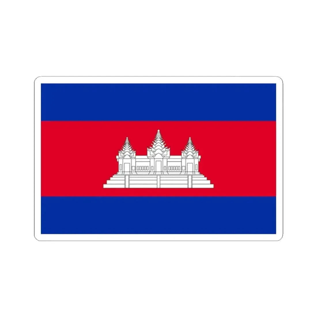 Flag of Cambodia type 3 (Cambodia) STICKER Vinyl Kiss-Cut Decal 2 Inch White - The Sticker Space