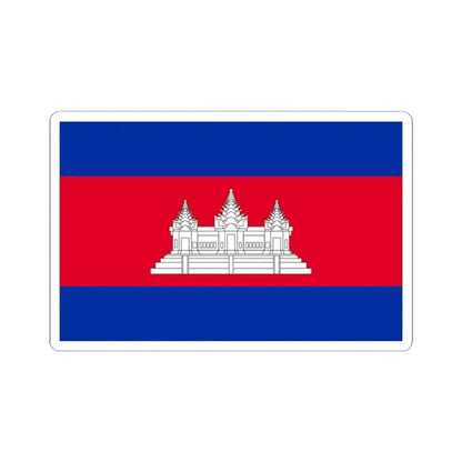 Flag of Cambodia type 3 (Cambodia) STICKER Vinyl Kiss-Cut Decal 2 Inch White - The Sticker Space