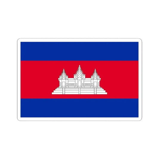 Flag of Cambodia type 3 (Cambodia) STICKER Vinyl Kiss-Cut Decal 2 Inch White - The Sticker Space