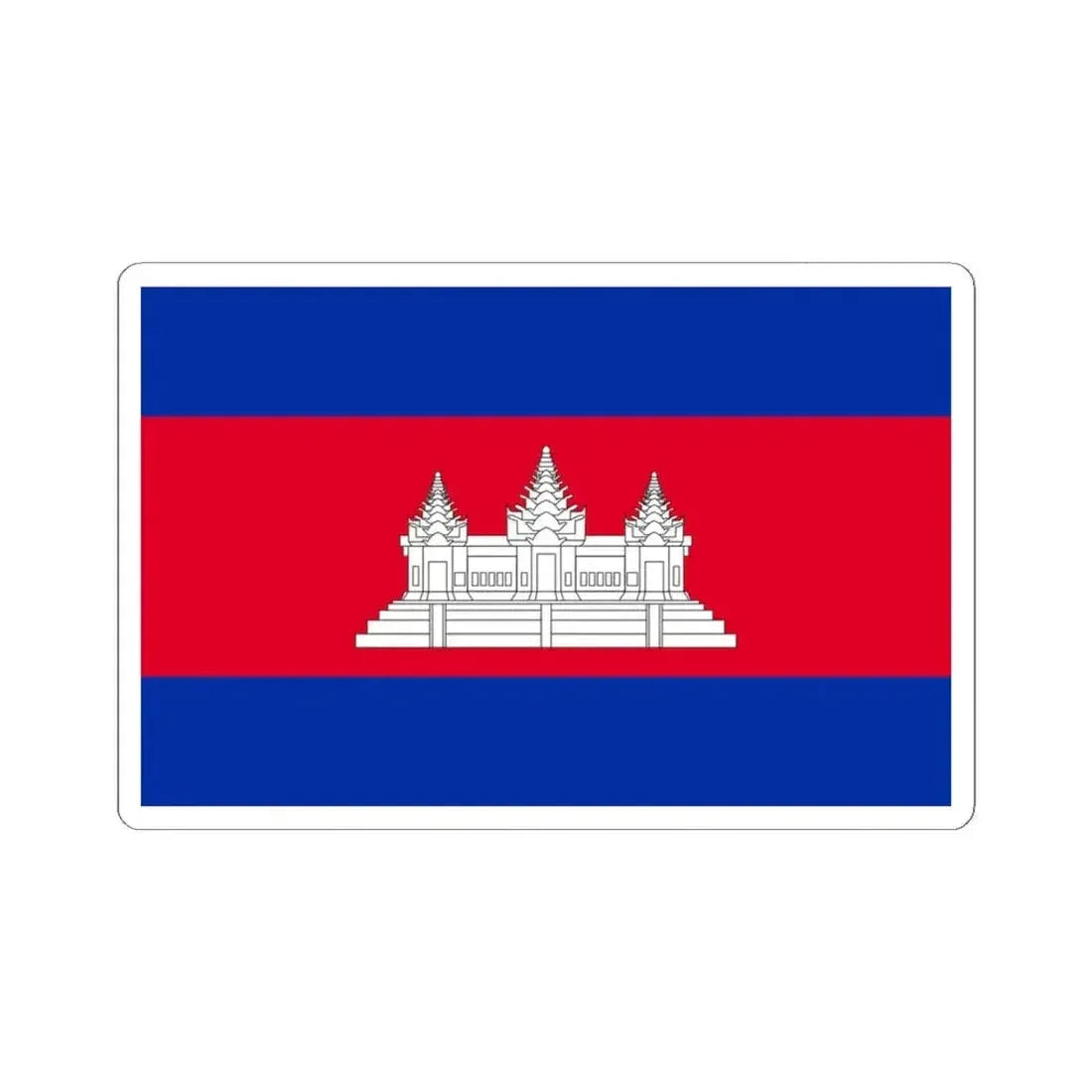 Flag of Cambodia type 3 (Cambodia) STICKER Vinyl Kiss-Cut Decal 3 Inch White - The Sticker Space
