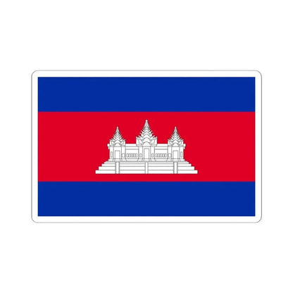 Flag of Cambodia type 3 (Cambodia) STICKER Vinyl Kiss-Cut Decal 3 Inch White - The Sticker Space