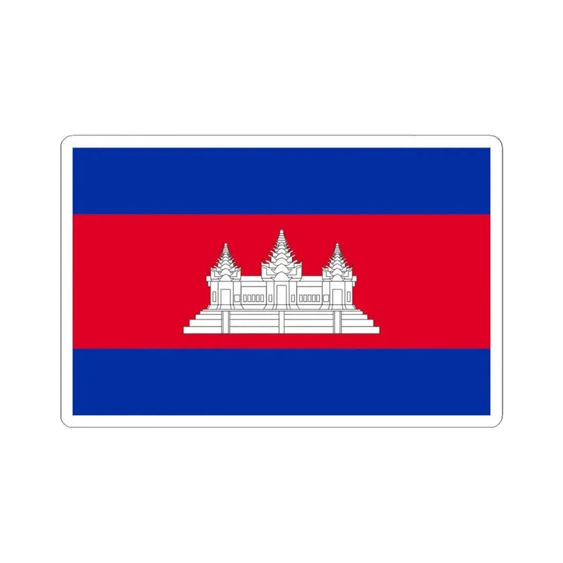 Flag of Cambodia type 3 (Cambodia) STICKER Vinyl Kiss-Cut Decal 4 Inch White - The Sticker Space