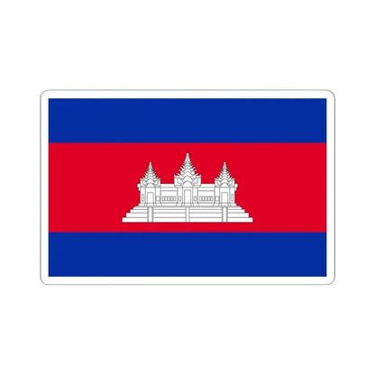 Flag of Cambodia type 3 (Cambodia) STICKER Vinyl Kiss-Cut Decal 4 Inch White - The Sticker Space