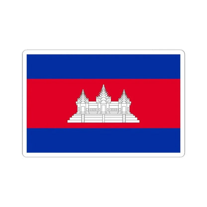 Flag of Cambodia type 3 (Cambodia) STICKER Vinyl Kiss-Cut Decal 6 Inch White - The Sticker Space
