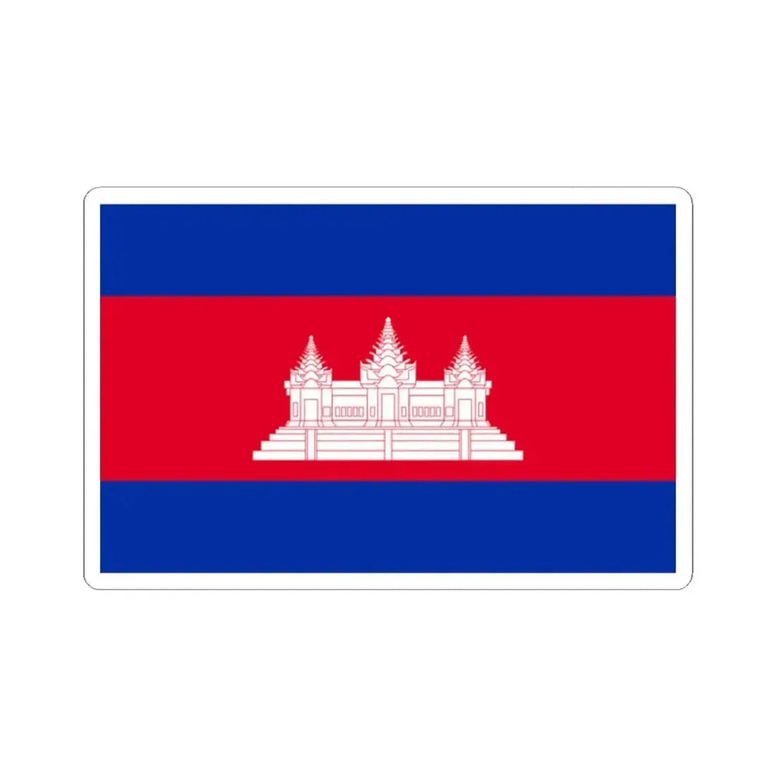 Flag of Cambodia type 4 (Cambodia) STICKER Vinyl Kiss-Cut Decal 2 Inch White - The Sticker Space