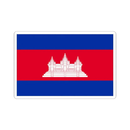 Flag of Cambodia type 4 (Cambodia) STICKER Vinyl Kiss-Cut Decal 2 Inch White - The Sticker Space