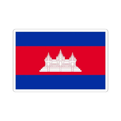 Flag of Cambodia type 4 (Cambodia) STICKER Vinyl Kiss-Cut Decal 3 Inch White - The Sticker Space