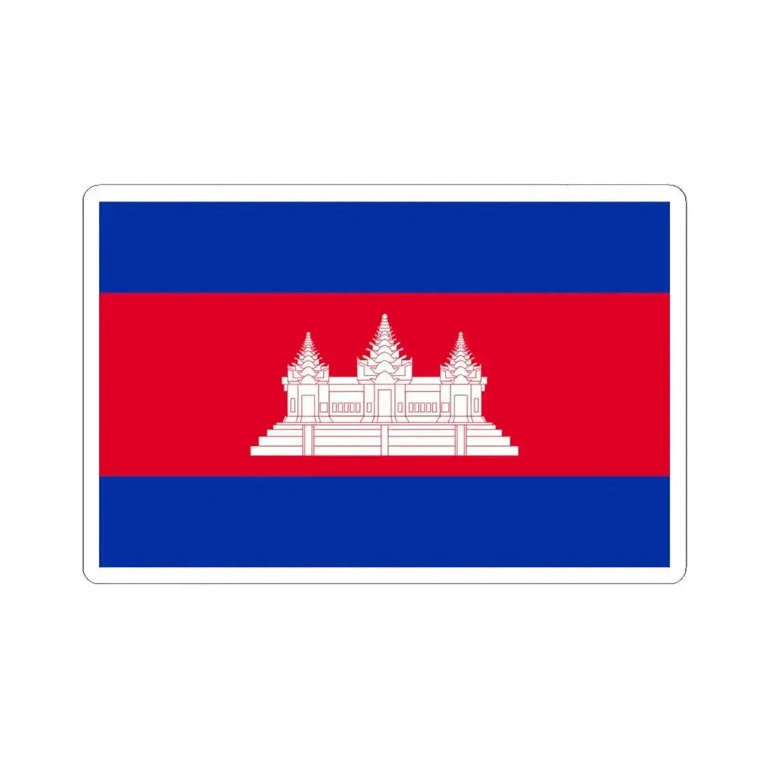 Flag of Cambodia type 4 (Cambodia) STICKER Vinyl Kiss-Cut Decal 4 Inch White - The Sticker Space