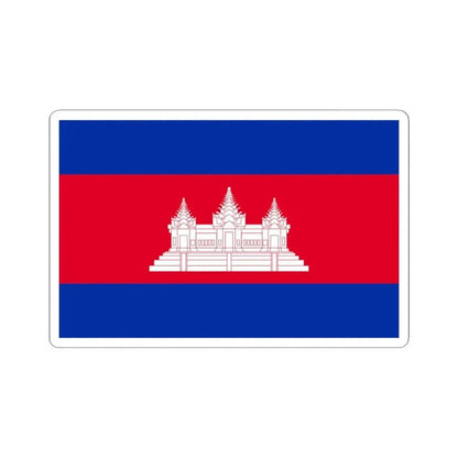 Flag of Cambodia type 4 (Cambodia) STICKER Vinyl Kiss-Cut Decal 4 Inch White - The Sticker Space
