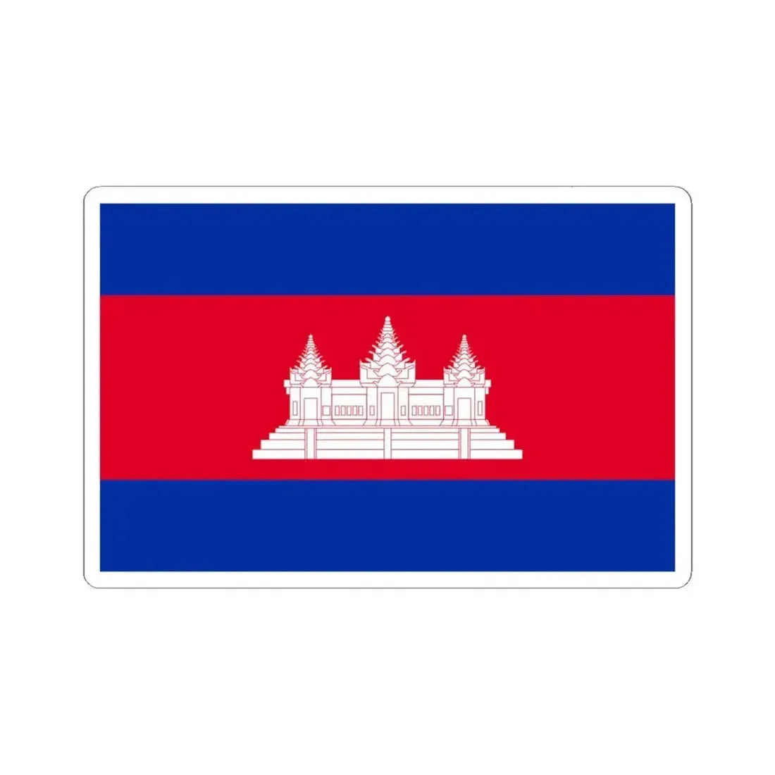 Flag of Cambodia type 4 (Cambodia) STICKER Vinyl Kiss-Cut Decal 6 Inch White - The Sticker Space