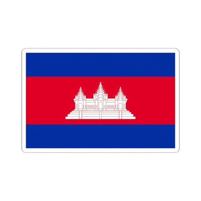 Flag of Cambodia type 4 (Cambodia) STICKER Vinyl Kiss-Cut Decal 6 Inch White - The Sticker Space