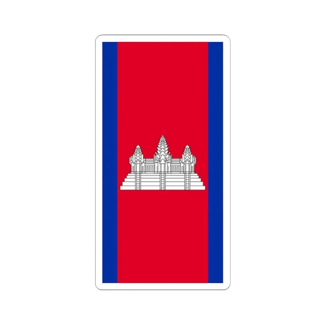 Flag of Cambodia vertical (Cambodia) STICKER Vinyl Kiss-Cut Decal 2 Inch White - The Sticker Space
