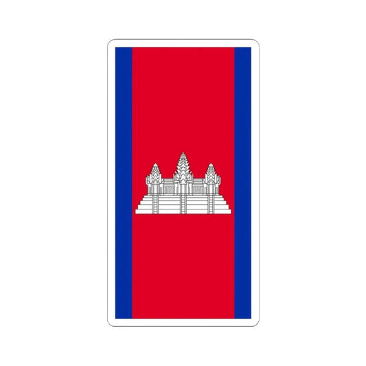 Flag of Cambodia vertical (Cambodia) STICKER Vinyl Kiss-Cut Decal 2 Inch White - The Sticker Space