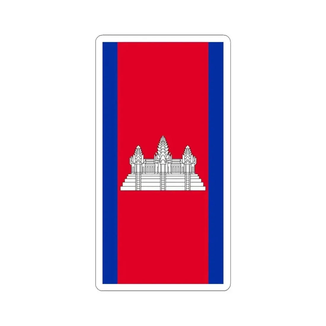 Flag of Cambodia vertical (Cambodia) STICKER Vinyl Kiss-Cut Decal 3 Inch White - The Sticker Space
