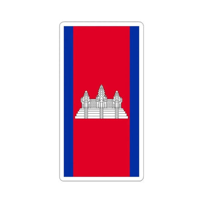 Flag of Cambodia vertical (Cambodia) STICKER Vinyl Kiss-Cut Decal 3 Inch White - The Sticker Space