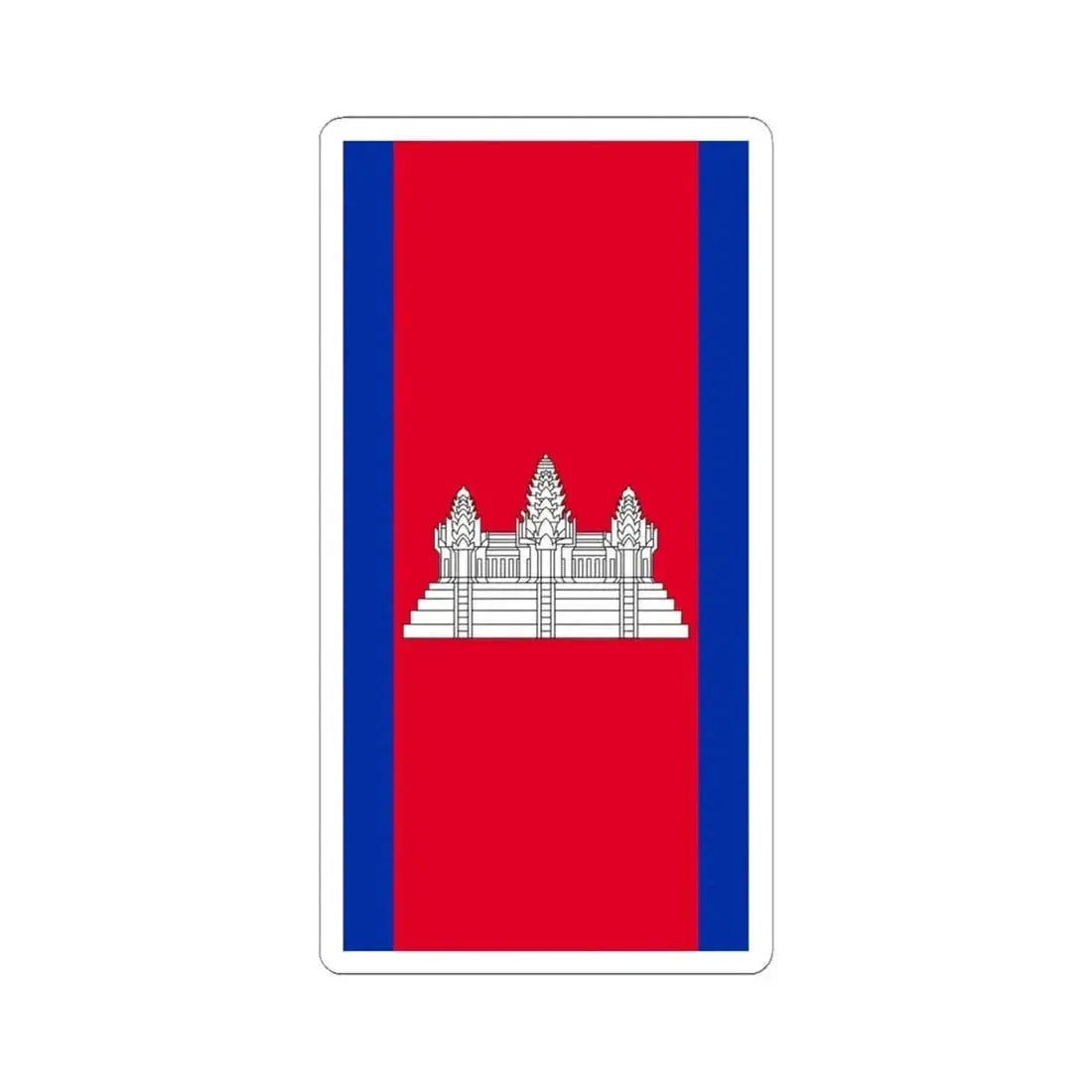 Flag of Cambodia vertical (Cambodia) STICKER Vinyl Kiss-Cut Decal 4 Inch White - The Sticker Space