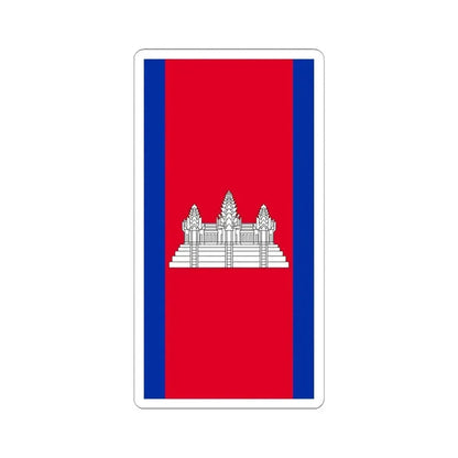 Flag of Cambodia vertical (Cambodia) STICKER Vinyl Kiss-Cut Decal 4 Inch White - The Sticker Space
