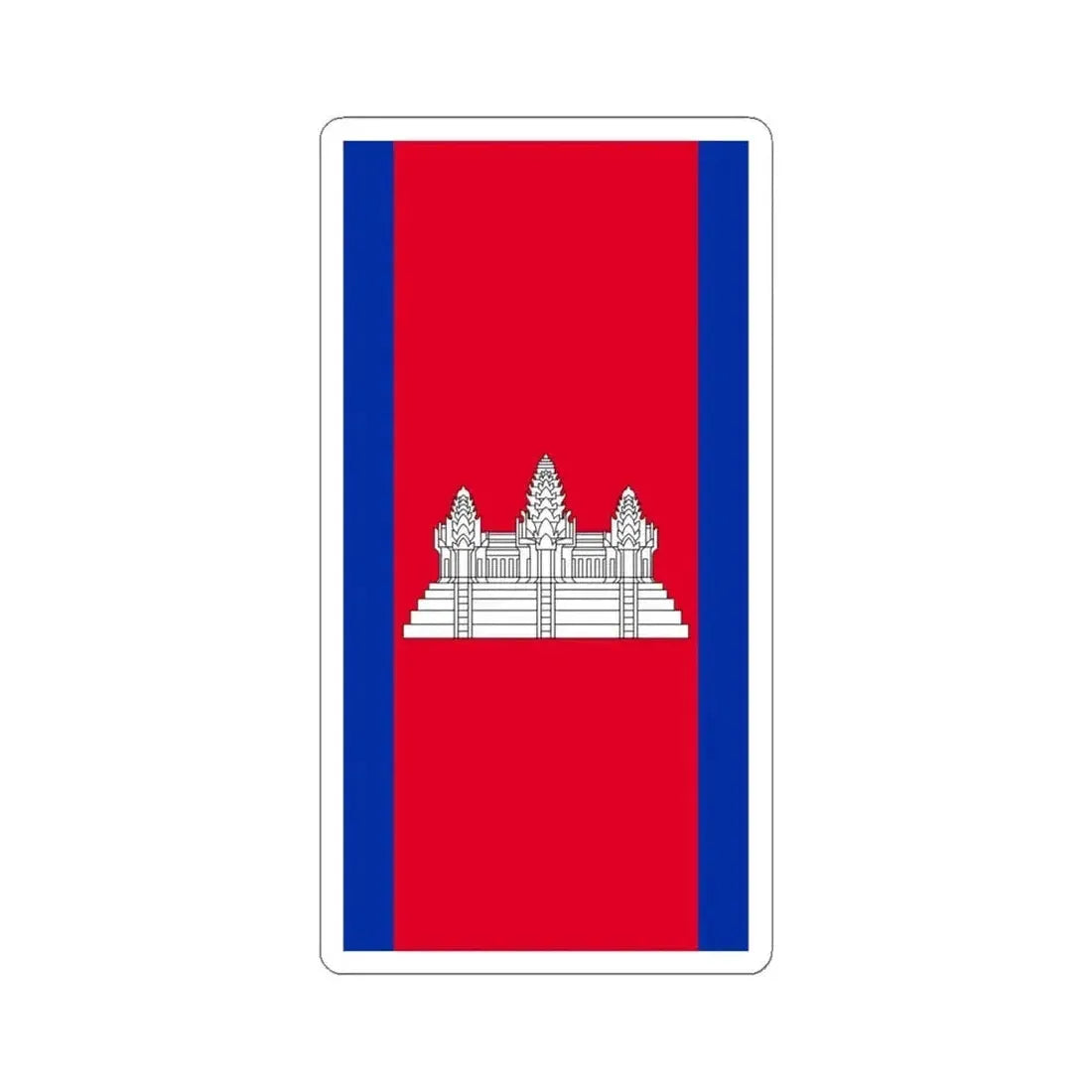 Flag of Cambodia vertical (Cambodia) STICKER Vinyl Kiss-Cut Decal 6 Inch White - The Sticker Space