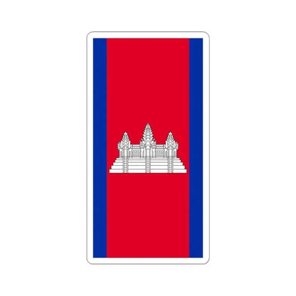 Flag of Cambodia vertical (Cambodia) STICKER Vinyl Kiss-Cut Decal 6 Inch White - The Sticker Space