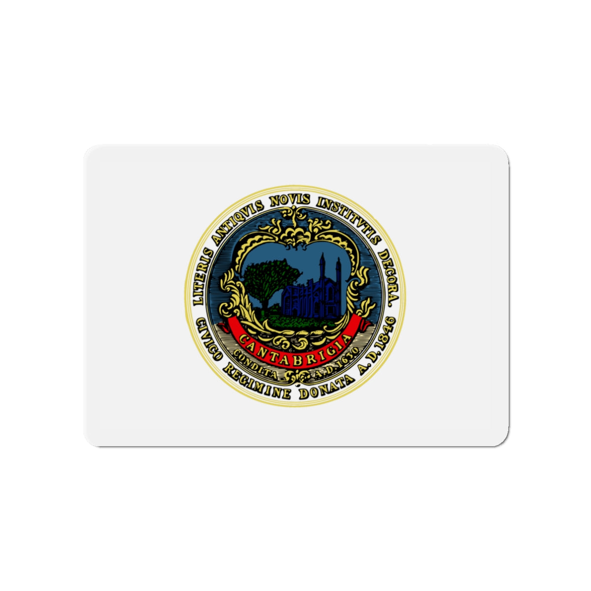 Flag of Cambridge Massachusetts - Die-Cut Magnet-3" x 3"-The Sticker Space