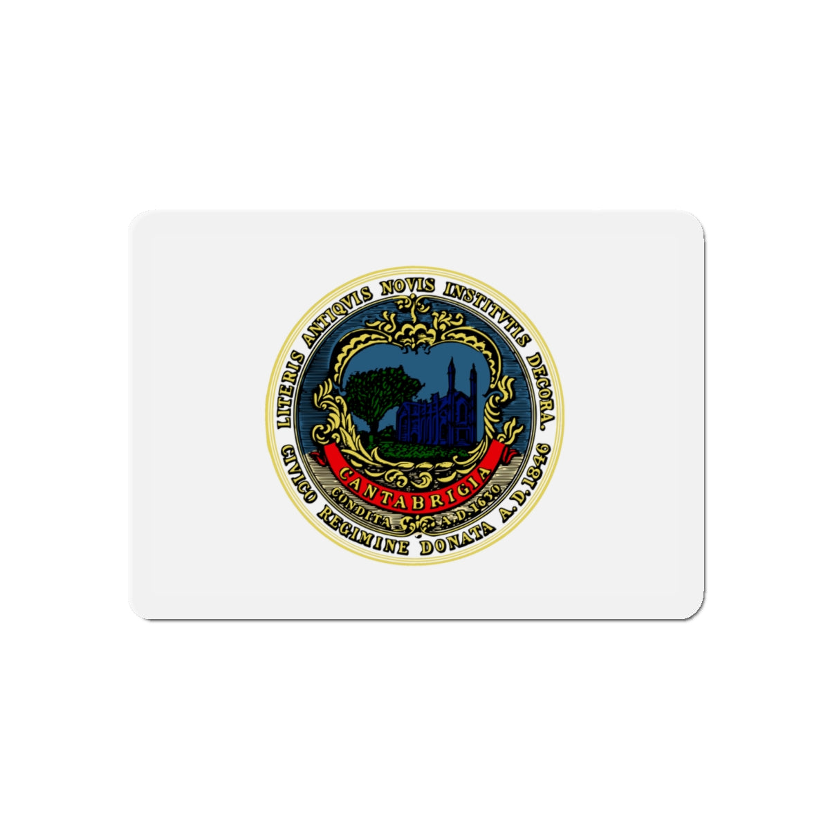 Flag of Cambridge Massachusetts - Die-Cut Magnet-5" x 5"-The Sticker Space