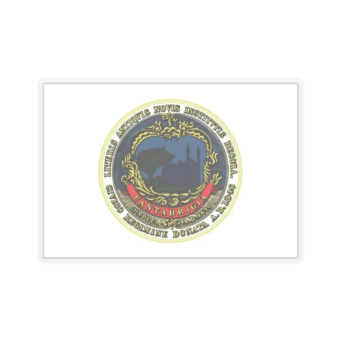 Flag of Cambridge, Massachusetts - STICKER Vinyl Kiss-Cut Decal 6 Inch Transparent - The Sticker Space