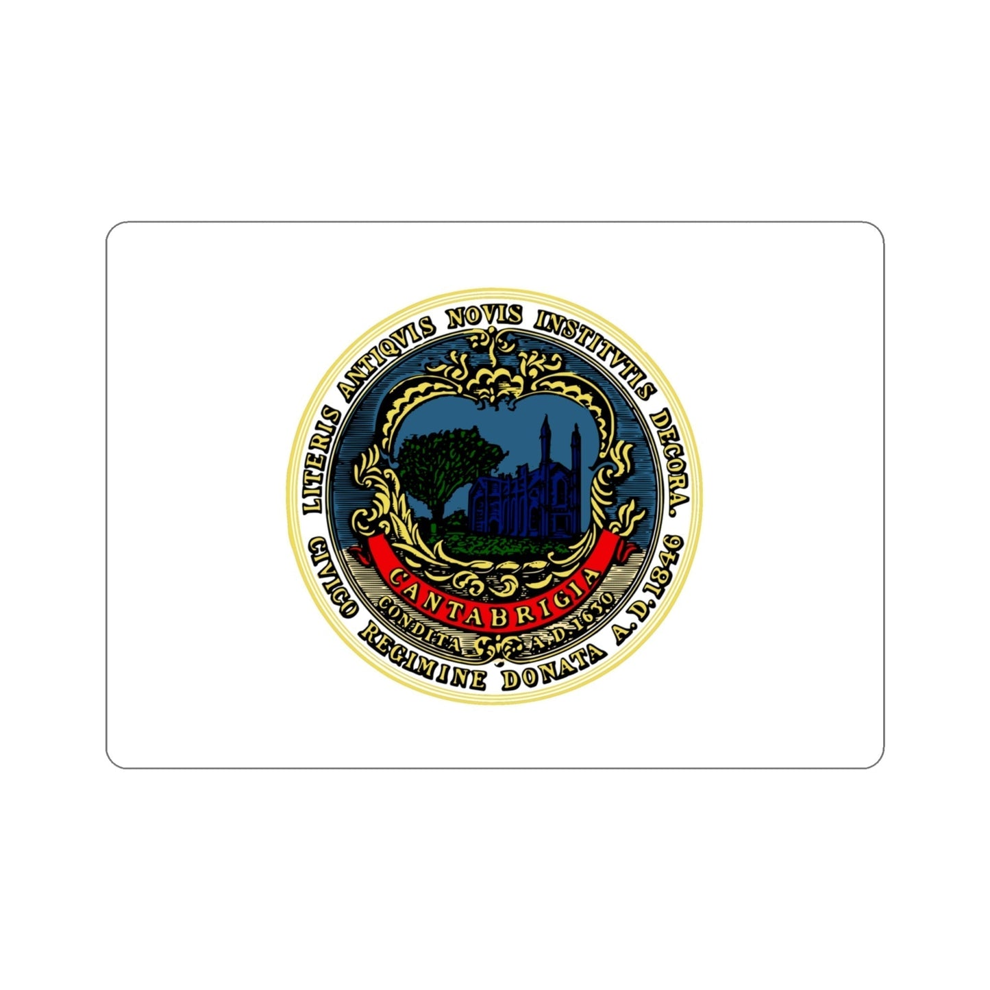 Flag of Cambridge Massachusetts USA STICKER Vinyl Die-Cut Decal-4 Inch-The Sticker Space