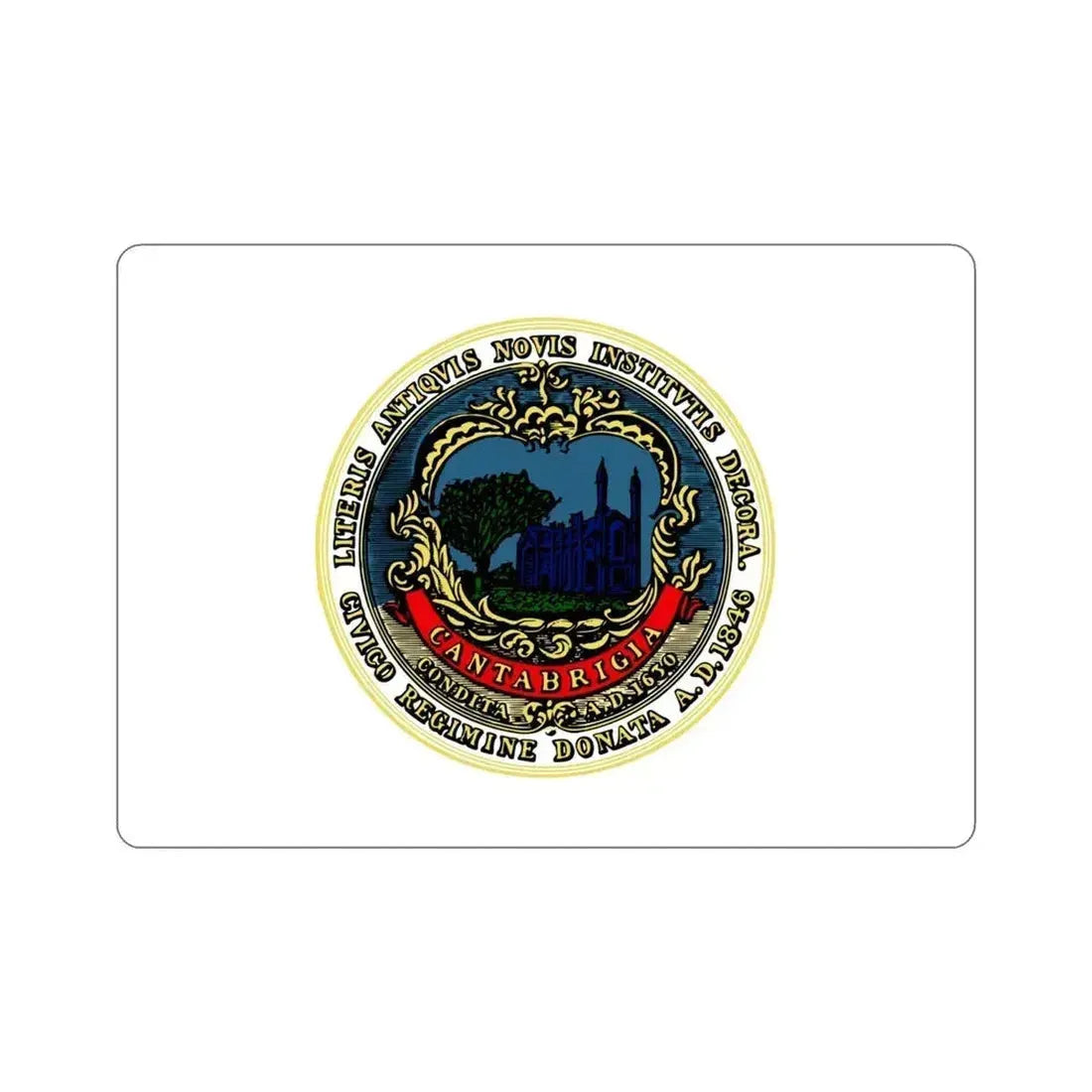 Flag of Cambridge Massachusetts USA STICKER Vinyl Die-Cut Decal 4 Inch - The Sticker Space
