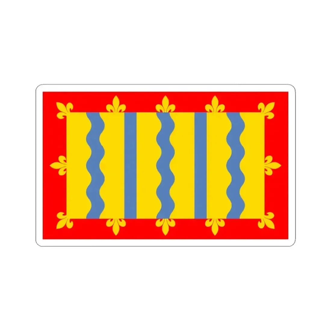 Flag of Cambridgeshire UK - STICKER Vinyl Kiss-Cut Decal 3 Inch White - The Sticker Space