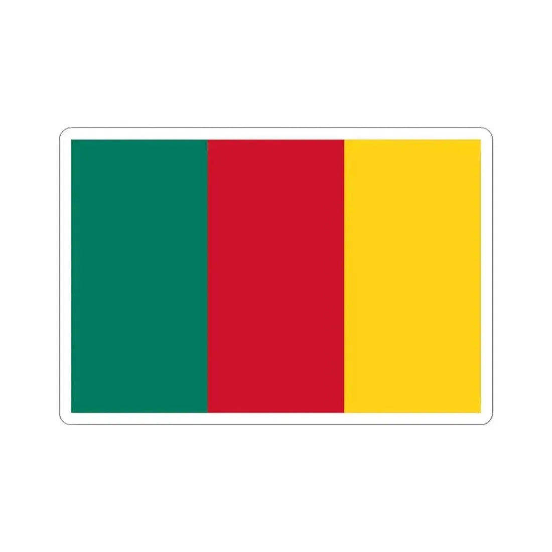 Flag of Cameroon 1957-1961 (Cameroon) STICKER Vinyl Kiss-Cut Decal 3 Inch White - The Sticker Space
