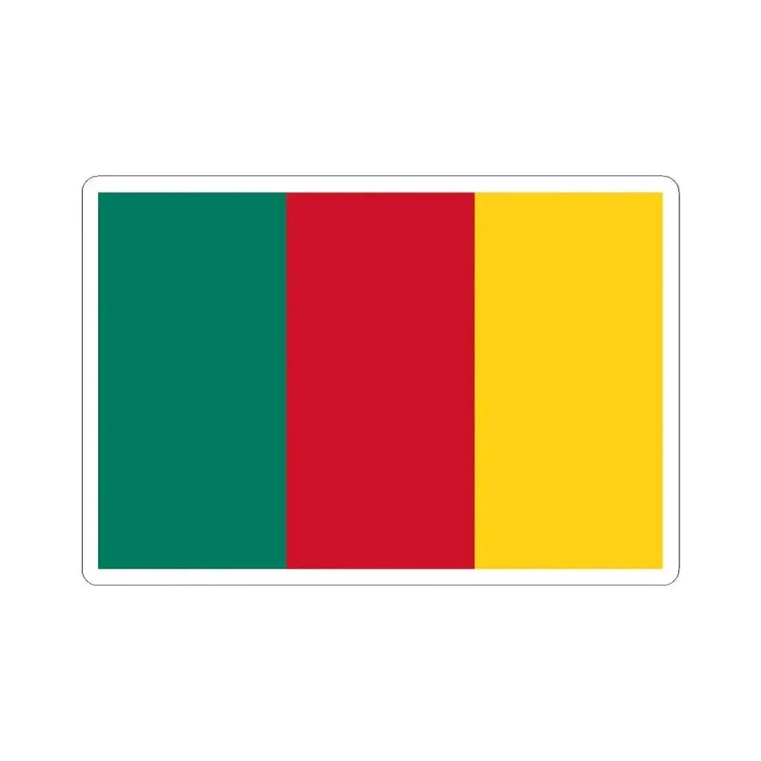 Flag of Cameroon 1957-1961 (Cameroon) STICKER Vinyl Kiss-Cut Decal 4 Inch White - The Sticker Space