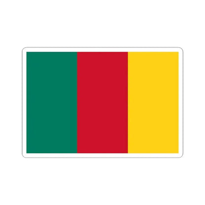 Flag of Cameroon 1957-1961 (Cameroon) STICKER Vinyl Kiss-Cut Decal 4 Inch White - The Sticker Space