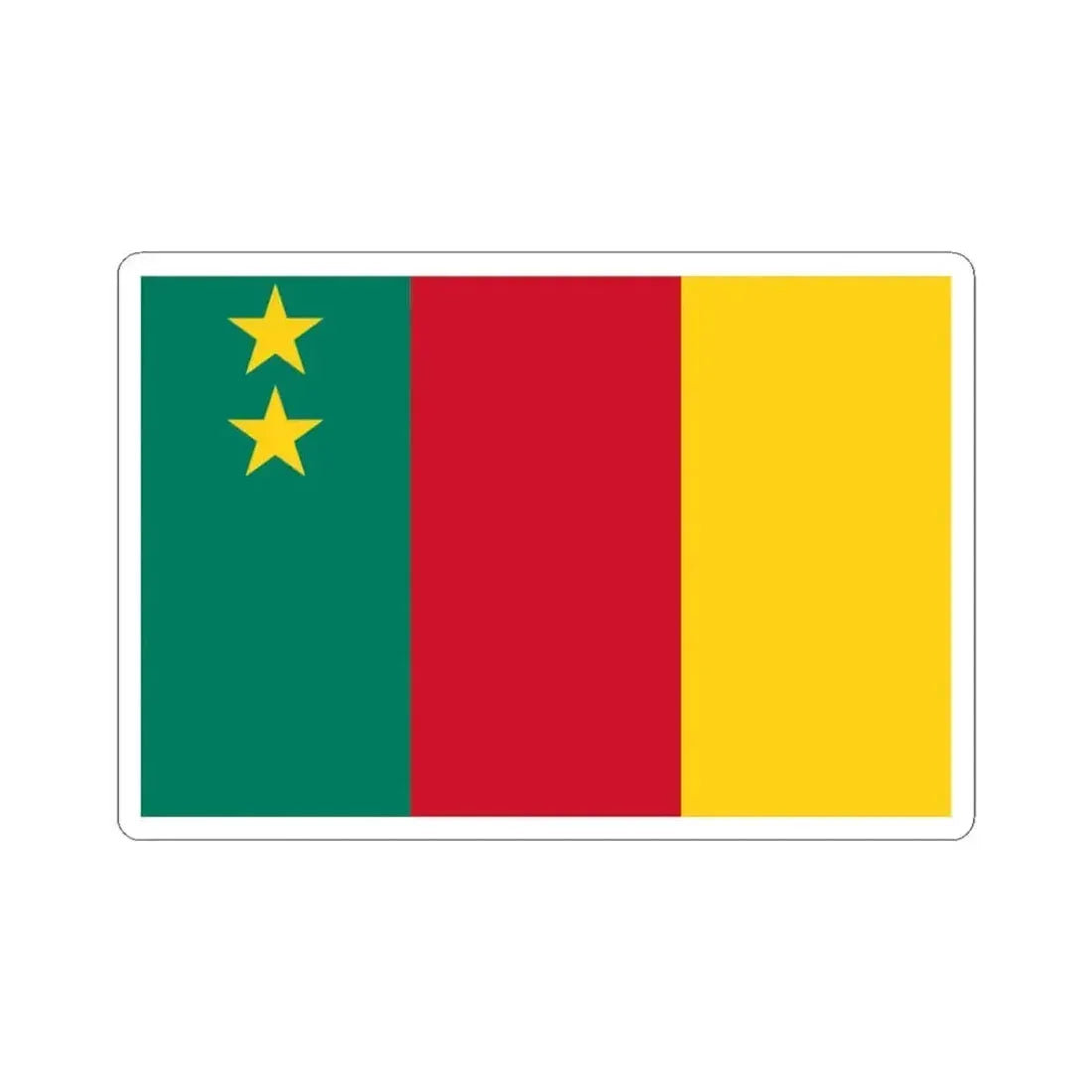 Flag of Cameroon 1961-1975 (Cameroon) STICKER Vinyl Kiss-Cut Decal 3 Inch White - The Sticker Space
