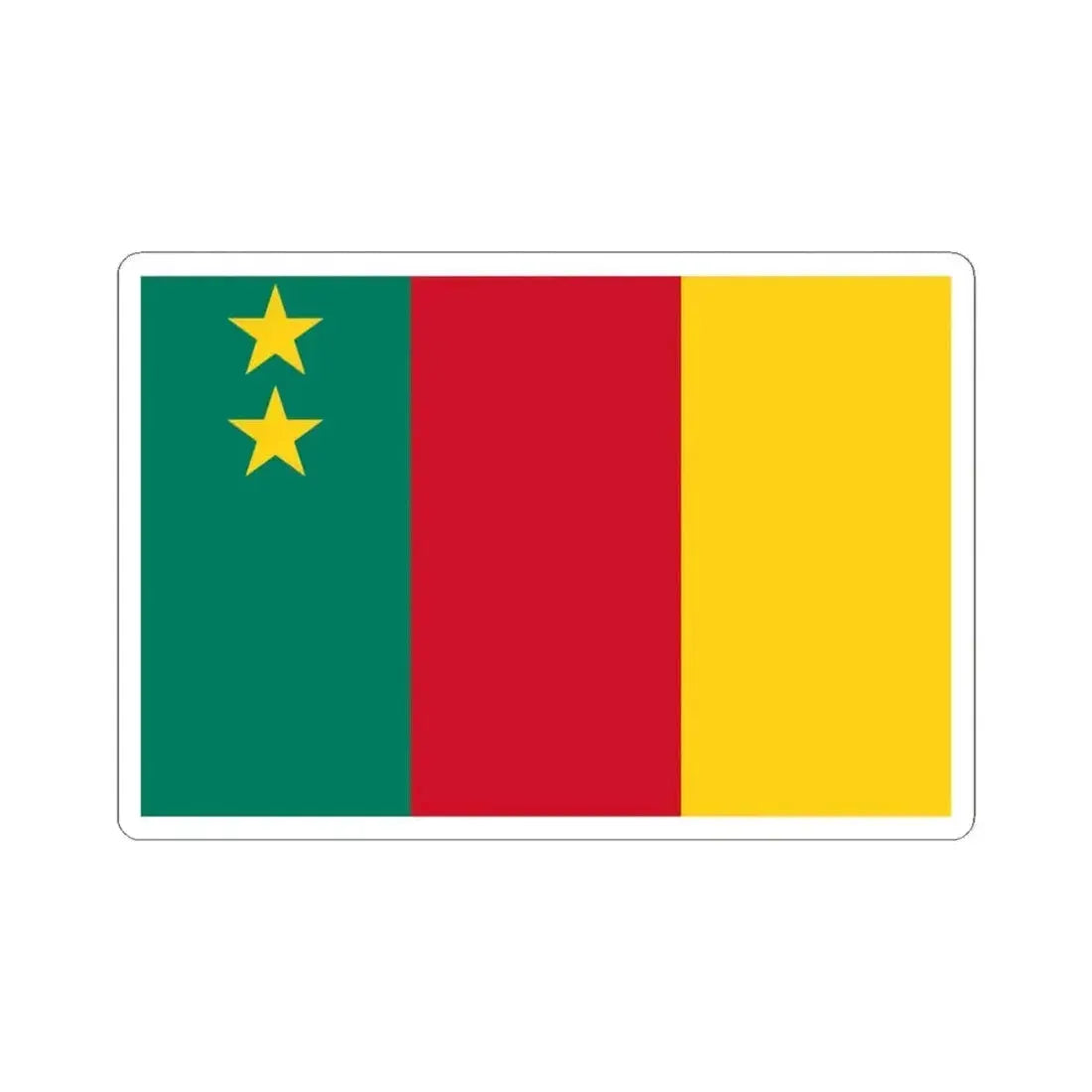 Flag of Cameroon 1961-1975 (Cameroon) STICKER Vinyl Kiss-Cut Decal 4 Inch White - The Sticker Space