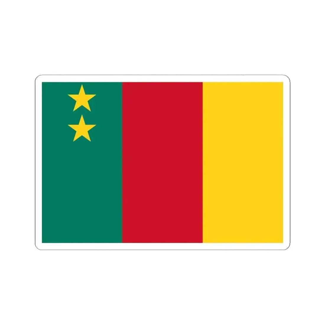Flag of Cameroon 1961-1975 (Cameroon) STICKER Vinyl Kiss-Cut Decal 6 Inch White - The Sticker Space