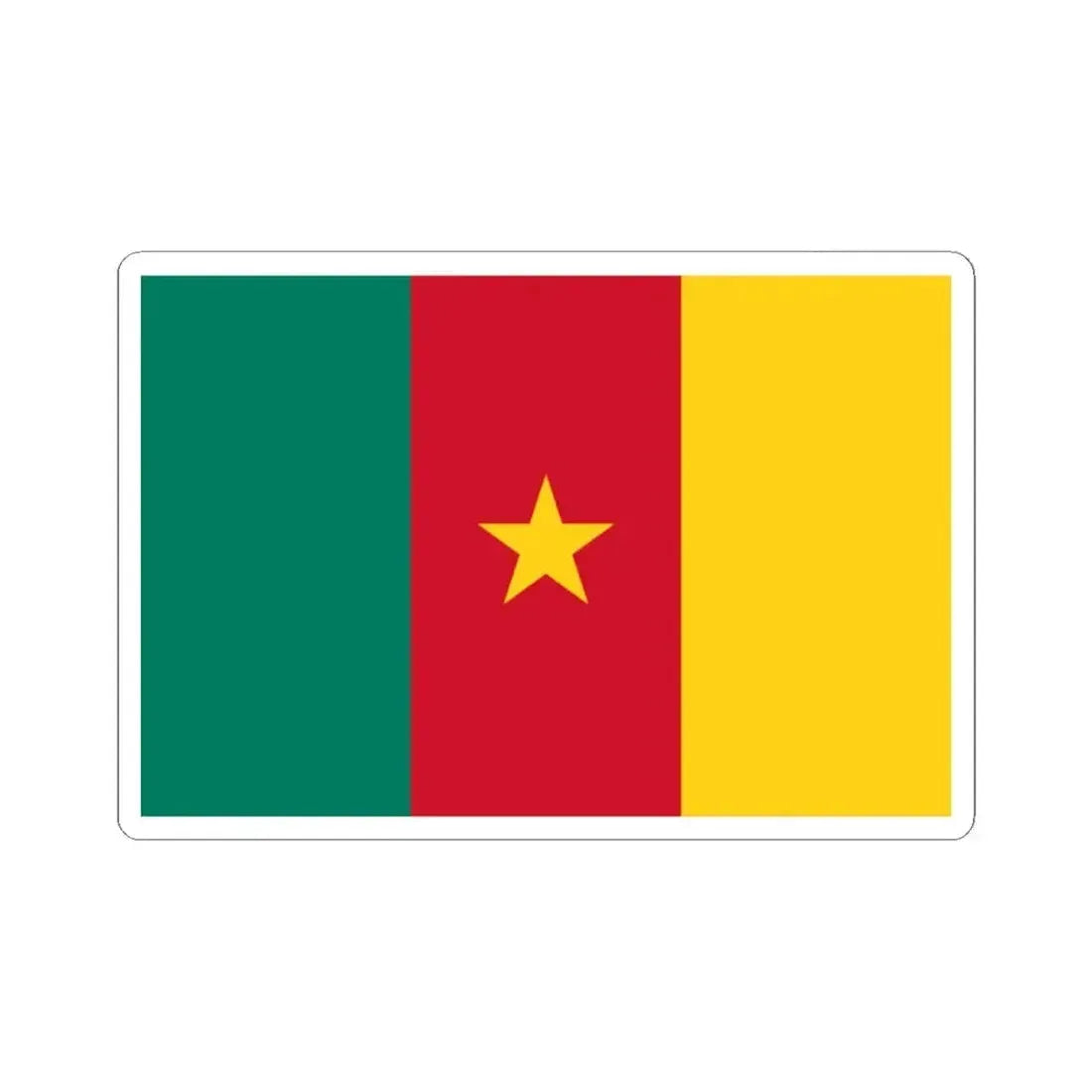 Flag of Cameroon (Cameroon) STICKER Vinyl Kiss-Cut Decal 2 Inch White - The Sticker Space