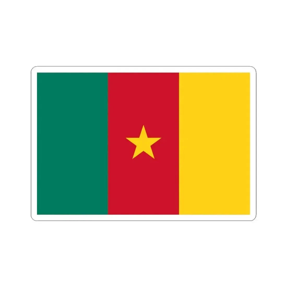 Flag of Cameroon (Cameroon) STICKER Vinyl Kiss-Cut Decal 3 Inch White - The Sticker Space