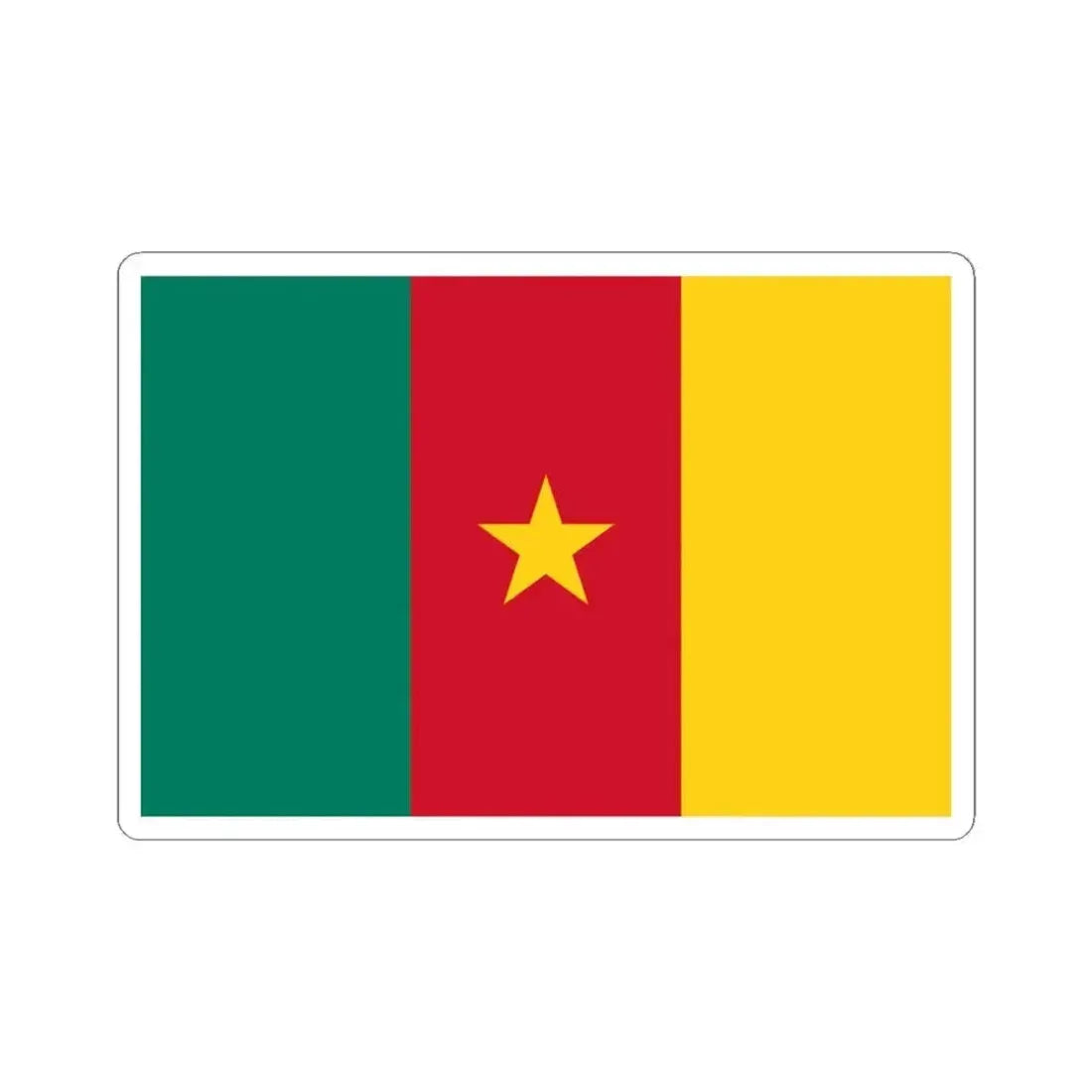 Flag of Cameroon (Cameroon) STICKER Vinyl Kiss-Cut Decal 4 Inch White - The Sticker Space