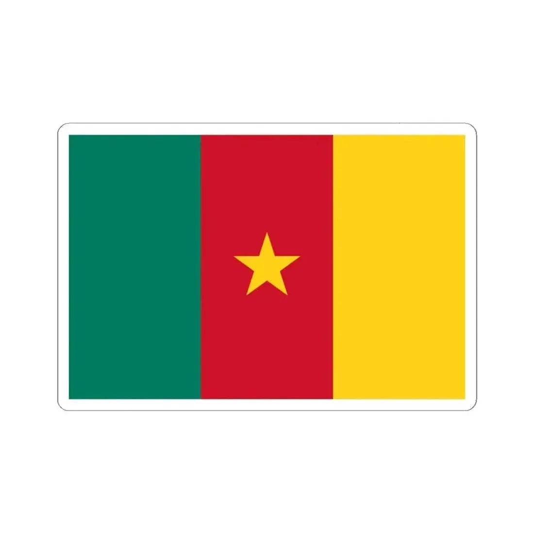 Flag of Cameroon (Cameroon) STICKER Vinyl Kiss-Cut Decal 6 Inch White - The Sticker Space
